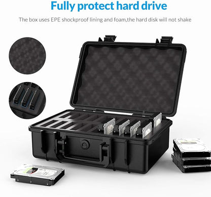 ORICO Hard Drive Case 3.5inch 20-Bay Multi-Protection HDD Storage Box Suitcase with Foam External Hard Drive Carrying Case Anti-Static Shock Moisture Proof for WD/Seagate/Toshiba-PSC L20