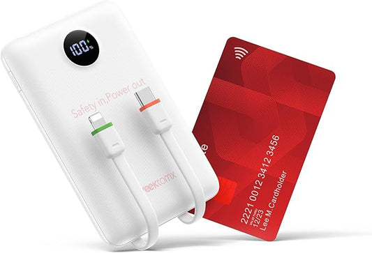 VEEKTOMX Portable Charger Built-in Cables, Power Bank for iPhone, Fast Charge USB C Battery Pack Travel Essentials Powerbank Compatible with iPhone 17/16/15/14, Samsung S25/24