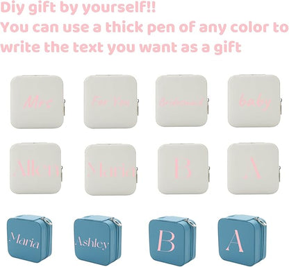 Bridesmaid Proposal Gifts Travel Jewelry Case Jewelry Travel Organizer Small Bachelorette party Jewelry Box Bridesmaid Gift Boxes Mini Storage Organizer Storage Box (6, Blue small)