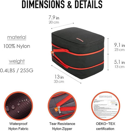 Bee Nesting Waterproof Compression Packing Cubes,Travel Packing organizers for Carry on Luggage,Backpacking, Suitcases