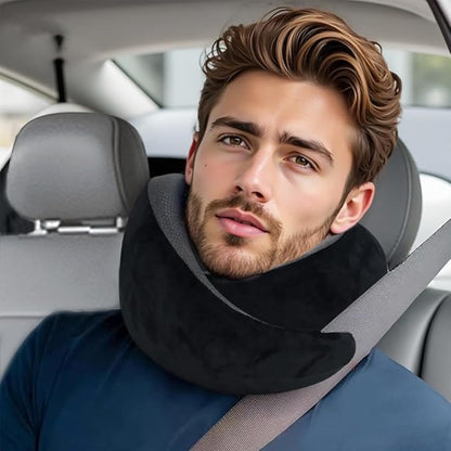 Snail Flexible Neck Pillow, Airplane Travel Pillow, Premium Memory Foam Travel Pillow, 360° Ergonomic Design, Asymmetrical Sides, Suitable for Office, Automotive, Washable Pillowcase