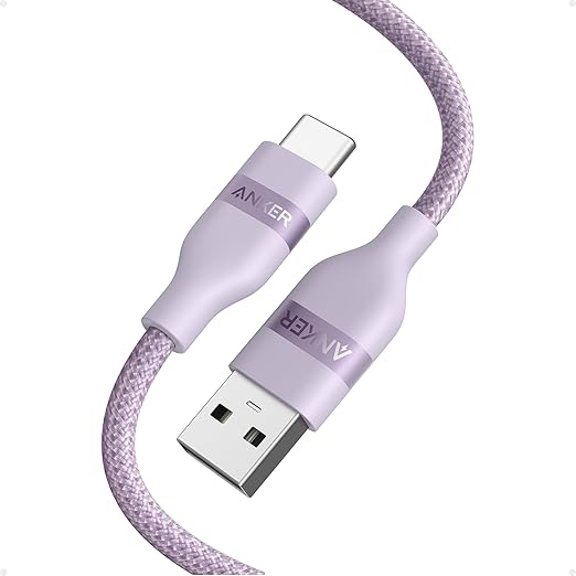 Anker Car Carplay Cable for iPhone 17 16 Pro Max Plus, Upcycled Braided USB A to USB C Car Charger Cord for Samsung Note20 and More (3FT,Violet)