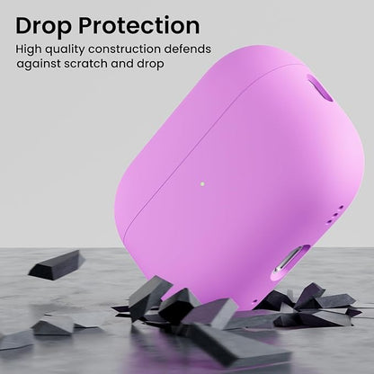 ORNARTO Compatible with AirPods Pro 2 Case 2022, Full Protective Hybrid Silicone for AirPods Pro 2nd Generation Case, Front LED Visible Skin Cover-Cherry Blossom