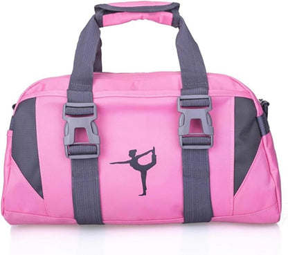 Small/Large Dance Duffle Bag For Girls Sport Gym Bags For Women Yoga Bag (Pink, Large)