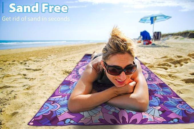 Microfiber Towel - Sand Free Absorbent Quick Dry for Pool, Swim, Camping, Sports, Beach, Backpacking, Yoga, Gym, Travel Towels XL 71x32 with Bag - Soft, Compact, Lightweight, Thin 4 Pack