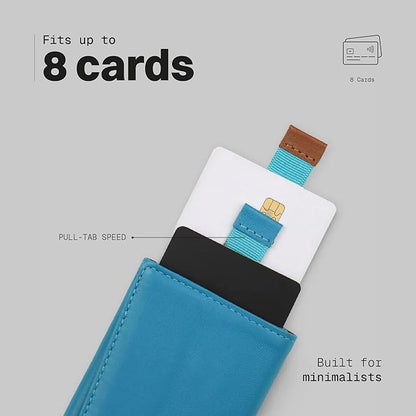 The Frenchie Co. - Speed Wallet Mini - Ultra-Slim RFID Blocking Card Holder - Quick-Access Pull Tab - Full-Grain Italian Leather Minimalist Front Pocket Wallet for Men & Women