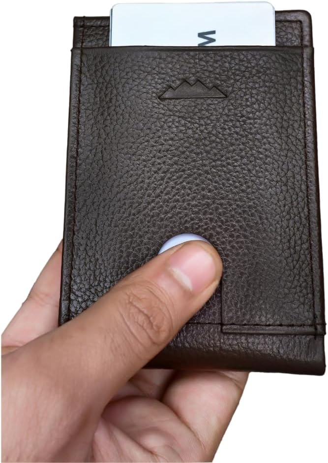 KARAKORAM LEATHER Artisan Made Premium Cowhide Leather Slim BiFold Wallet for Men | RFID Blocking Front Pocket Everyday Carry | Fits 12-14 Cards with 2 External Quick Access Slots (Mountain Mocha)
