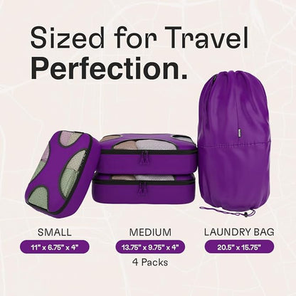 Shacke 6 Set Packing Cubes for Travel - Compression Packing Bags/Travel Organizer - Luggage Organizer Bags for Traveling - Travel Essentials for Women - Cruise Must Haves Packing List