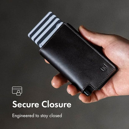 Ekster Men's Wallet PRO | RFID Blocking Parliament Leather Minimalist Wallet | Holds 14 Cards & Cash | Slim Cardholder for Men w/Push Button Designed for Quick Card Access | Brown