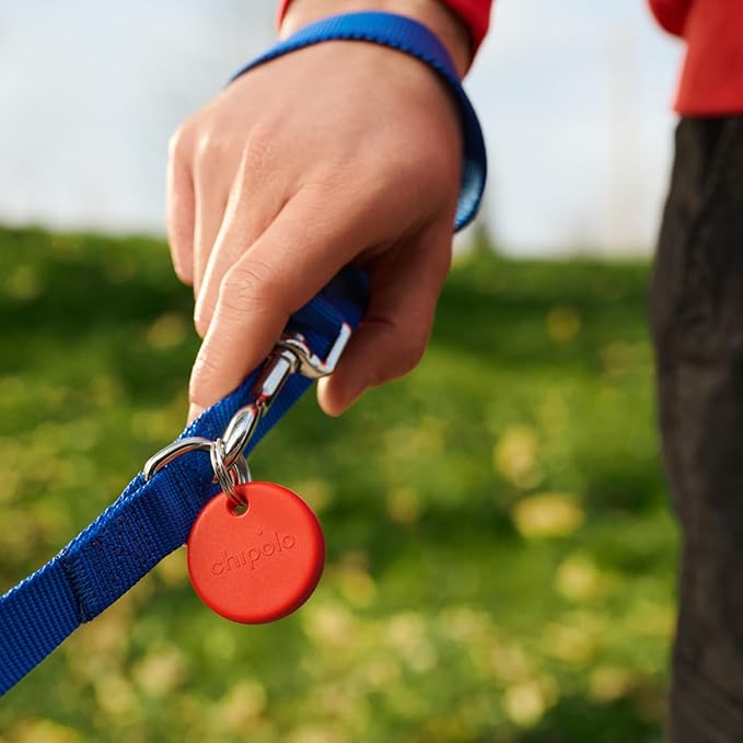 Chipolo POP Tracker Tag - Colorful, Compatible, Loud Bluetooth Tracker with Call Your Phone & Out of Range Alert, Works with Apple Find My or Google's Find My Device (Blue)