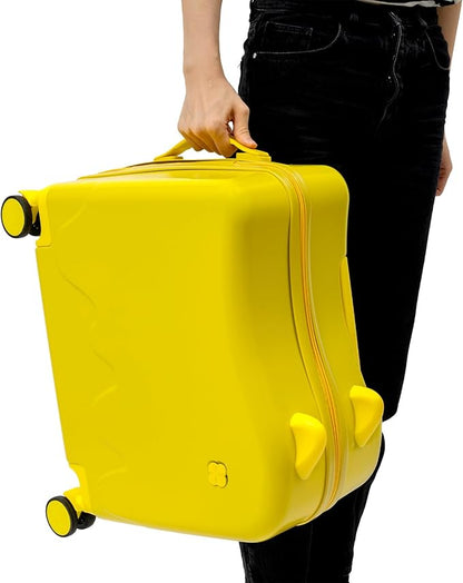 18" Kids Luggage Suitcase for Girls & Boys, Kids Carry On Luggage with Wheels Children’s Suitcase w/Lock (Yellow)