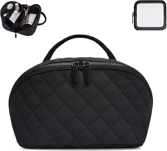 Makeup Bag,Quilted Puffer Cosmetic Bags,Travel Toiletry Bag for Women,Large Capacity Waterproof Make up Bag Set