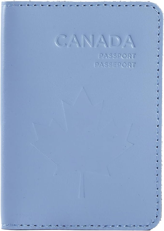 INCARNE Leather Passport Holder for Travel - Passport Case - Passport Wallet for Men - Passport Cover for Women Sleeve Protector - Travel Essentials Vacation Luggage Gifts - Classic Light Blue