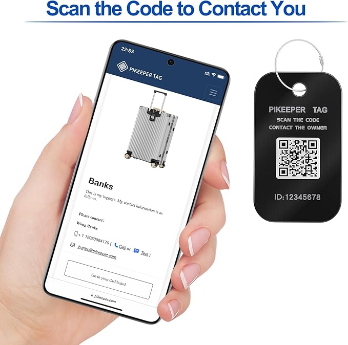 Smart Luggage Tags with QR Code Location Display - Customizable Tags with Privacy Protection for Lost & Found, 4-Pack Waterproof & Durable Travel ID Labels for Suitcases & Backpacks