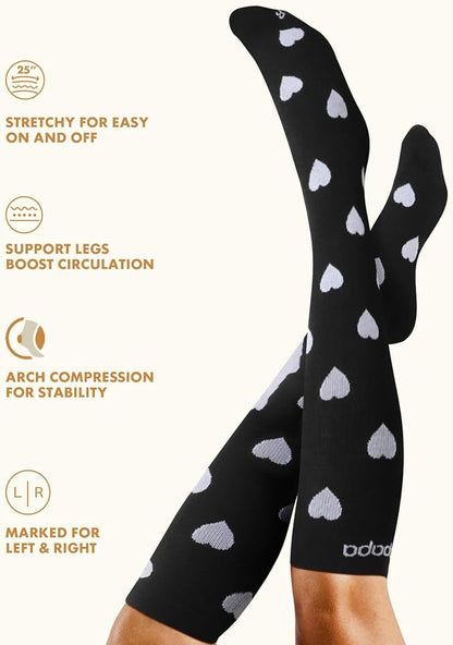 Cute Compression Socks for Women - 3 Pairs 20-30 mmHg Graduated Support Lightweight for Daily Wear Travel Nurse