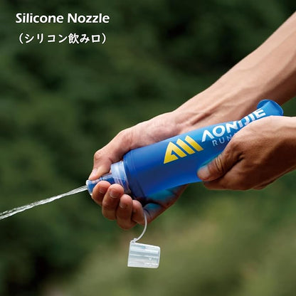 TRIWONDER Soft Flask Collapsible Water Bottles Running Bottle BPA-Free Foldable Handheld Runner Water Flask for Hydration Pack Marathon Hiking Cycling Climbing Travel (01# 500ml - Pack of 2)