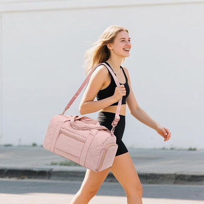 BLUBOON Duffle Bag Girls Kids Cute Gym Bag with Shoes Compartment & Wet Separation Waterproof Sports Overnight Travel Bag