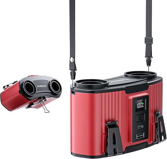 24000mAh Personal Waist Fan, USB Rechargeable Clip The Waist For Working,10 Speed & 40H Cooling and Heatstroke Prevention For Outdoor Travel Camping (Red, 24000mAh)