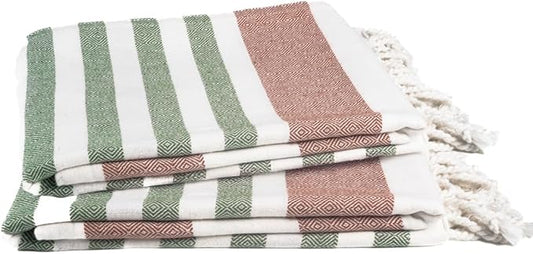 Cotton Turkish Beach Towel with Towels Oversized 36"x72" Pool Absorbent Extra Large Quick Dry Sand Travel Towel (Kavee Mist, 2 Pack)