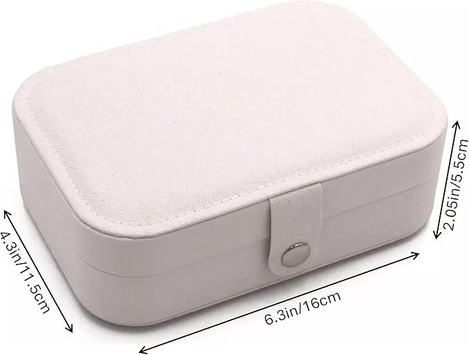 Personalized Jewelry Box For Girls | PU Leather Travel Jewelry Case | Jewelry Boxes For Women | Jewelry Organizers And Storage | Box For Earring, Ring, Necklace - Bridesmaid Gifts (White With Name)