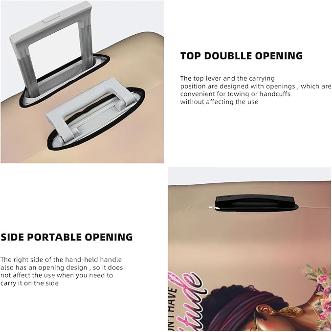 Travel Suitcase Protector African American Black Girl Elastic Protective Washable Luggage Cover With Concealed Zipper Suitable For Large