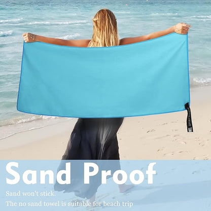 Microfiber Travel Towel, Soft Lightweight Quick Dry Towel, Super Absorbent Compact Travel & Sports & Beach Towels for Camping, Backpack, Gym, Swimming, Yoga, Hiking (XL:30"×60" -MarineBlue)