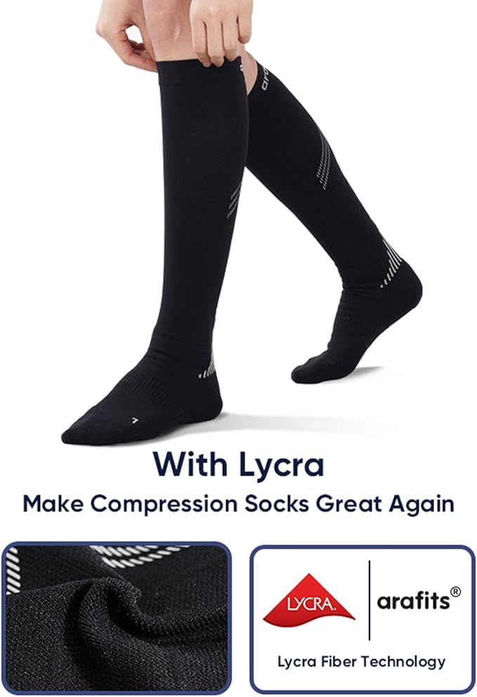 Compression Socks for Men & Women | Premium Lycra Spandex | 15-20mmHg Support for Circulation | Reflective Strips（Ⅳ）