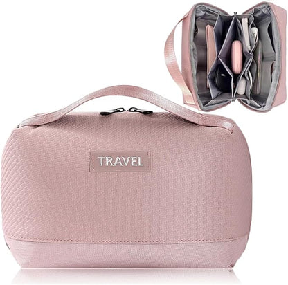 Electronic Organizer Accessory Cable Organiser Bag Water-Resistant Travel Essentials Tech Pouch for Charger, Cables, Hard Drive, Power Bank, Memory Card (Pink)