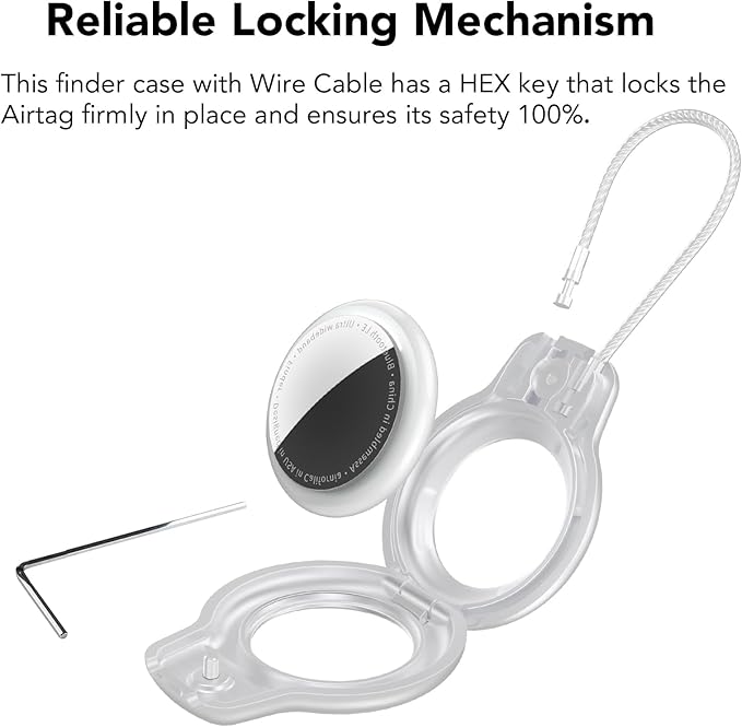 SPGUARD for AirTag Holder Metal Case with Keychain Full Protective Air Tag Cover for Apple Air TagHolder with Wire Cable Luggage Lock Keyring Key Chain Accessories for GPS Item Tracker for Kids