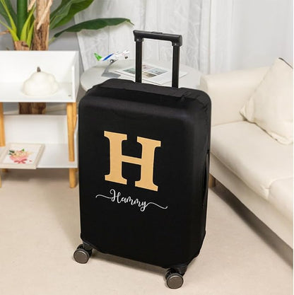 Personalised Name Luggage Cover Custom Thick Elastic Luggage Protector Scratch-Resistant with Initials Fits 18-32 Inch Suitcase Gift for Traveler