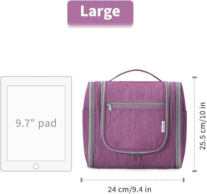 Hanging Toiletry Bag for Women Travel Makeup Bag Organizer Toiletries Bag for Cosmetics Essentials Accessories (Large, Dark Purple)