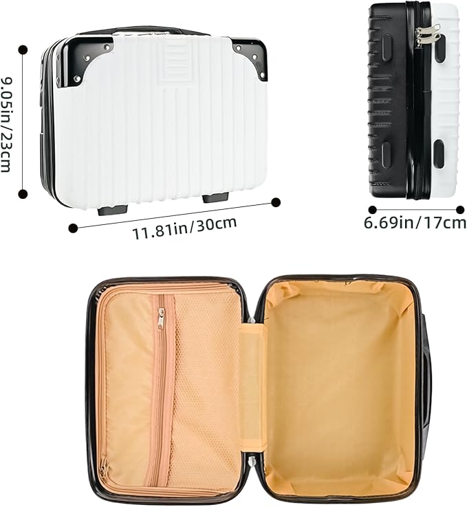 14inch Hard Shell Cosmetic Organizer Travel Train Hand Luggage Small Portable Carrying Suitcase Makeup Case Bag for Women Toiletry