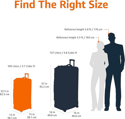 Amazon Basics 35-Inch Large Rolling Duffle Bag with Wheels and Handle, Travel Duffle Bag with Durable Ripstop Polyester Material, 2 Layers of Space, Multiple Interior and Exterior Pockets, Blue