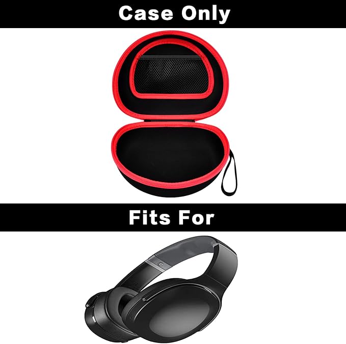 Headphone Case for Skullcandy Crusher/Hesh/Evo Wireless Over-Ear Bluetooth Earphones, for Beats Studio Pro/ 3/Solo 4/3/2 Headphones and More Noise Cancelling Foldable Headset - Hard Box Only - Black