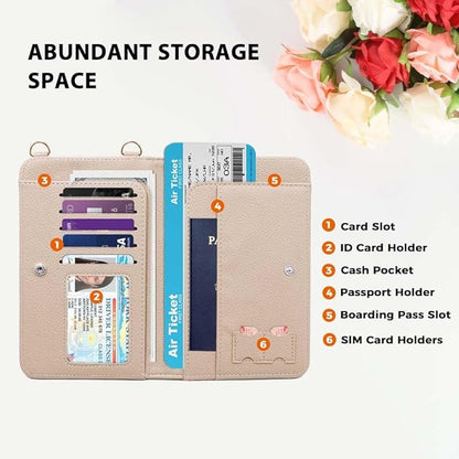 Passport Holder for Travel，Passport Holder & Neck Wallet with RFID Blocking,Hidden Neck Pouch for Travel- Holds Passports, Cards, Tickets, ID, Cash