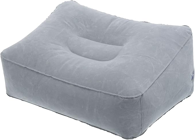 PATIKIL Travel Foot Rest Pillow, Inflatable Foot Rest Cushion Car Seat Footrest Leg Rest Pillow for Airplane Travel Office Home, Gray