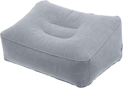 PATIKIL Travel Foot Rest Pillow, Inflatable Foot Rest Cushion Car Seat Footrest Leg Rest Pillow for Airplane Travel Office Home, Gray