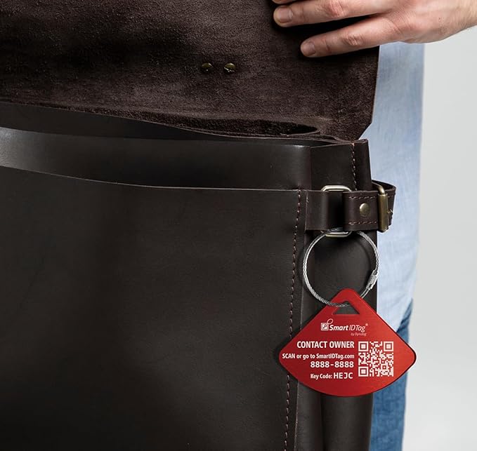 Dynotag® Express Series Solid Metal Web Enabled Smart Bag Tag ID + Steel Loop, Anodized Aluminum with DynoIQ™ & Lifetime Recovery Service (Ruby Red)