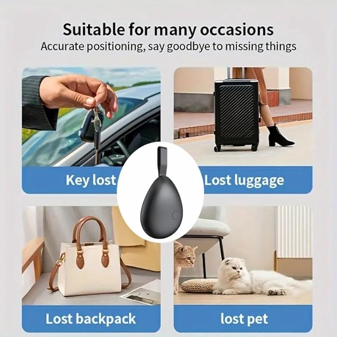 GPS Tracker for Vehicles, Mini Tracking Device for Vehicles, Car Tracker Device Hidden No Subscription Work with Find My (iOS Only), Key Finder, for Kids, Dogs, Luggage, Bag (White, 4 Pack)