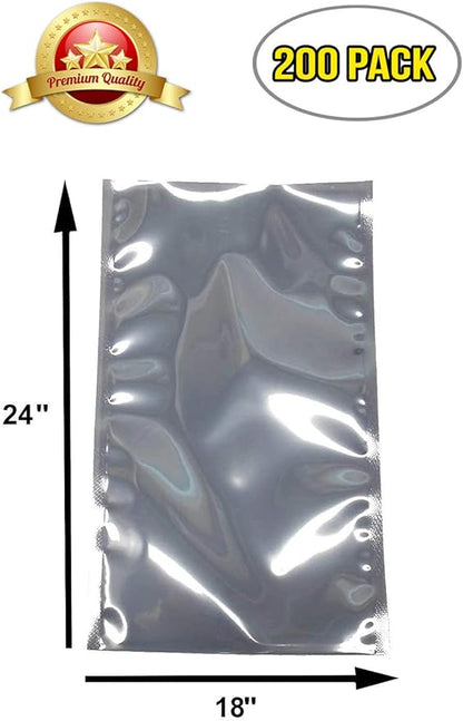 APQ Pack of 200 Static Shielding Bags 18 x 24. Grey Electrostatic Bags 18x24. Open Ended Heat Sealable Bags. Transparent Material. Great for Electronical Sensitive Components.