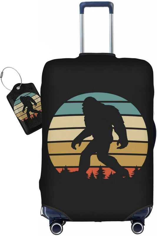 Bigfoot Forest Luggage Cover Washable Suitcase Protector, Sasquatch Luggage Tag Travel Birthday Gifts For Men Women (XL 29-32 Inch Luggage)