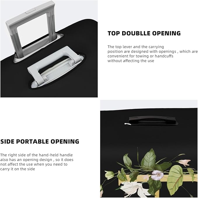 Decorative H Suitcase Protectors Elastic Washable Luggage Covers With Concealed Zippers For 18-32 Inch Luggage (Size M: Fits 22-24 Inch)