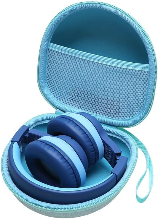 Kids Headphones Case Compatible with iClever BTH12 / BTH20/ BTH26/HS19, JoySpark, Candy Bila, EarFun, MIDOLA, IMYB Foldable Kids Headphones, Mint Green Travel Storage Bag(Case Only)
