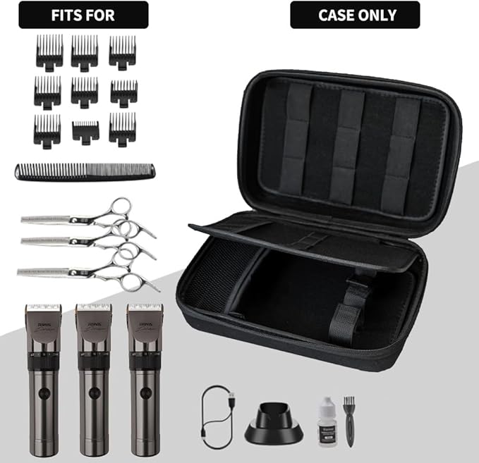 Hard Travel Case for Hair Clippers, Hair Cutting Barber Supplies Holder, Trimmer Organizer Storage Bag for Ufree/Hatteker/Oneisal/Wahl 5Star/Andis Men Razor Guard Grooming Kits (Bag Only) (Black)