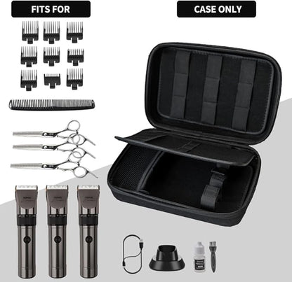 Hard Travel Case for Hair Clippers, Hair Cutting Barber Supplies Holder, Trimmer Organizer Storage Bag for Ufree/Hatteker/Oneisal/Wahl 5Star/Andis Men Razor Guard Grooming Kits (Bag Only) (Black)