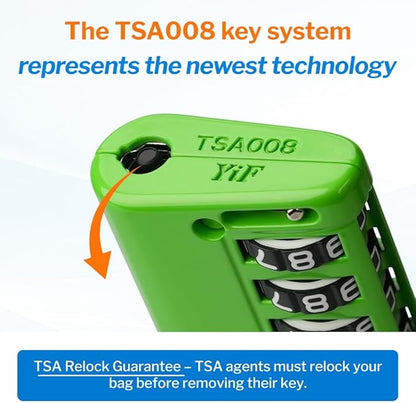 Forge TSA Approved Luggage Locks 4 Digit Combination TSA Travel Locks with TSA008, Open Alert Indicator, Zinc Alloy Body for Luggage, Suitcase, Backpack, and More. Green 4 Locks.