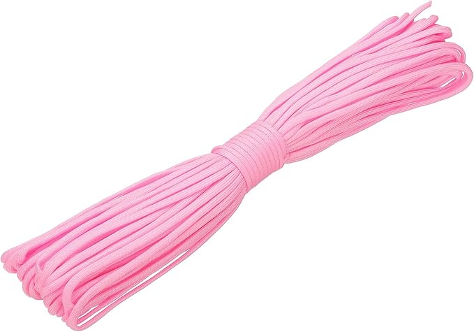 uxcell 4mm Nylon Rope, 10ft Portable Clothesline for Luggage and Backpack Tie Downs, Hanging Clothes, Swings, Camping and Mountaineering Tie Downs, Pink