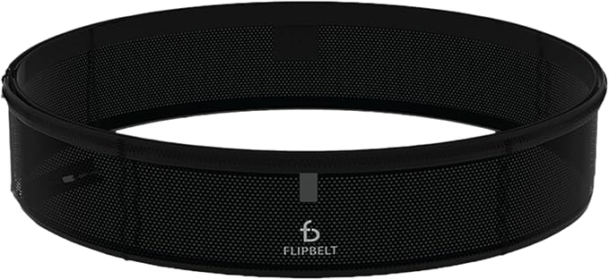 FlipBelt Lightweight Running Air Belt, Fitness and Running Fanny Pack for Women and Men, Non Chafing Waist Band Pack for Phone, Keys, Money, Moisture Wicking Storage Belt, USA Company