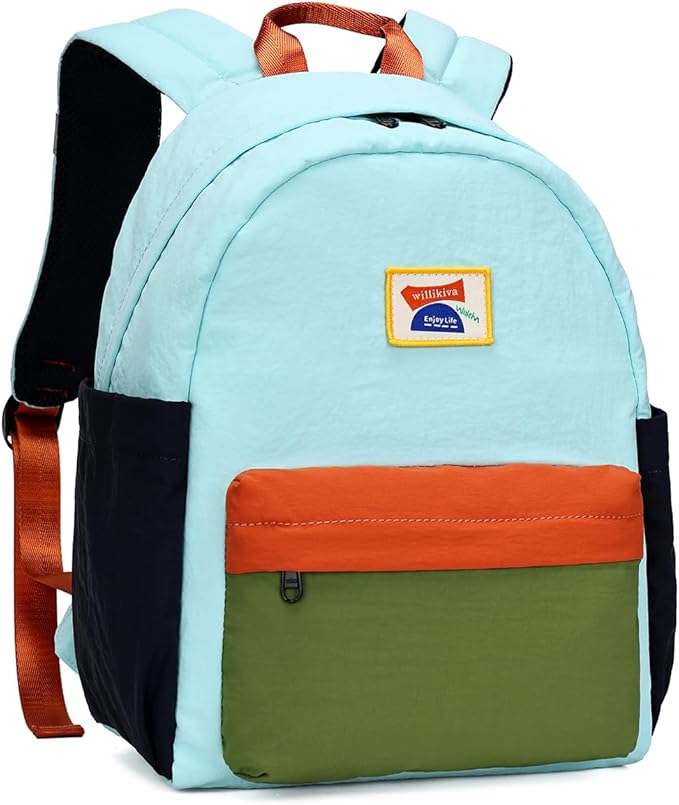 willikiva Kids Backpack for School Boys Girls Teens Toddler Backpack Waterproof Kindergarten Preschool Elementary Bookbag Children Travel Bag(Light Blue Green,Small)