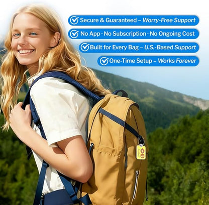 Forge Lost and Found Luggage Tags, Global Luggage Tracking Tag, WorldTracer Compatible, Travel Sentry Powered Baggage ID System for Luggage, Bags, Suitcases, and More (Yellow 2 PK)